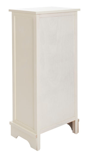 Safavieh Connery Cabinet - Rustic Farmhouse Storage Solution With Woven Baskets For Stylish Organization Vintage White AMH5742B