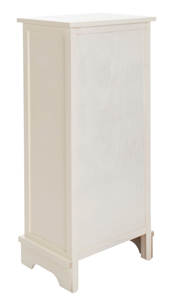 Safavieh Connery Cabinet - Rustic Farmhouse Storage Solution With Woven Baskets For Stylish Organization Vintage White AMH5742B