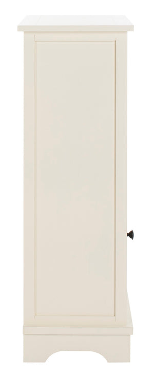 Safavieh Connery Cabinet - Rustic Farmhouse Storage Solution With Woven Baskets For Stylish Organization Vintage White AMH5742B