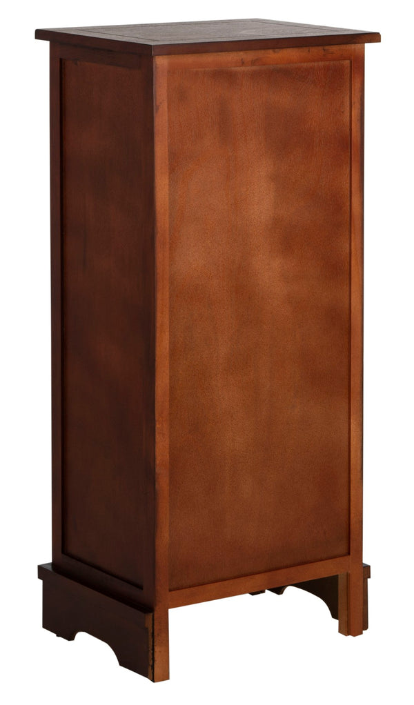 Safavieh Connery Cabinet - Rustic Farmhouse Storage Solution With Woven Baskets For Stylish Organization Cherry AMH5742C