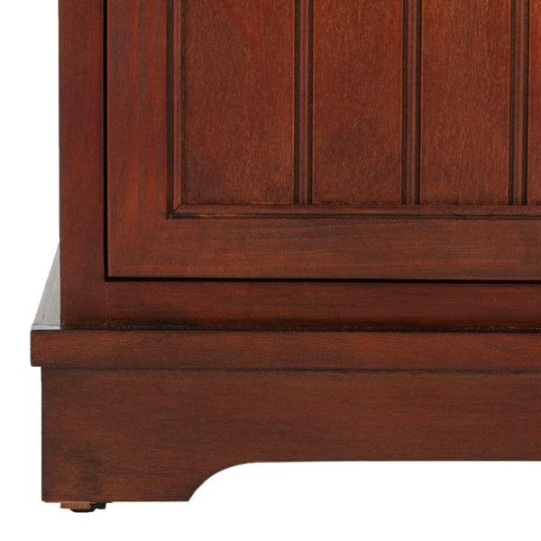 Safavieh Connery Cabinet - Rustic Farmhouse Storage Solution With Woven Baskets For Stylish Organization Cherry AMH5742C