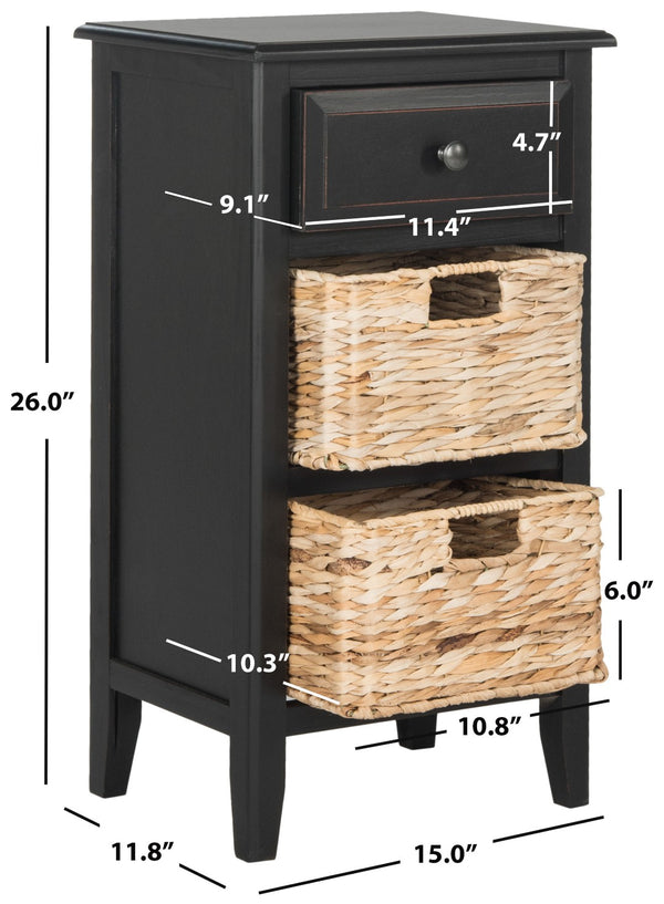 Safavieh Everly Drawer Side Table – Coastal Cottage Charm With Practical Storage For Modern Living Spaces Distressed  Black AMH5743A
