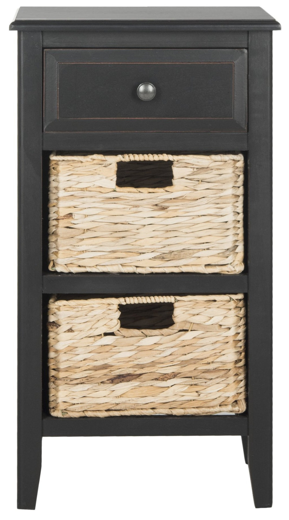 Safavieh Everly Drawer Side Table – Coastal Cottage Charm With Practical Storage For Modern Living Spaces Distressed  Black AMH5743A