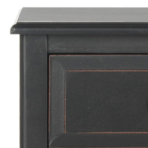 Safavieh Everly Drawer Side Table – Coastal Cottage Charm With Practical Storage For Modern Living Spaces Distressed  Black AMH5743A