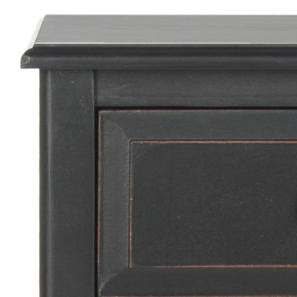 Safavieh Everly Drawer Side Table – Coastal Cottage Charm With Practical Storage For Modern Living Spaces Distressed  Black AMH5743A