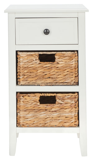 Safavieh Everly Drawer Side Table – Coastal Cottage Charm With Practical Storage For Modern Living Spaces Vintage White AMH5743B
