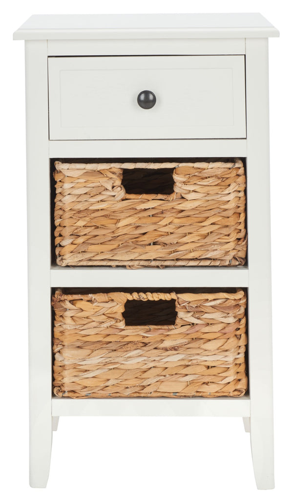 Safavieh Everly Drawer Side Table – Coastal Cottage Charm With Practical Storage For Modern Living Spaces Vintage White AMH5743B