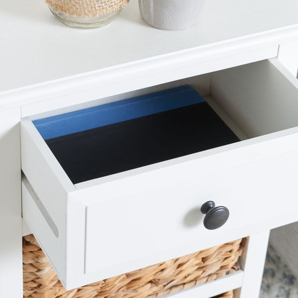 Safavieh Everly Drawer Side Table – Coastal Cottage Charm With Practical Storage For Modern Living Spaces Vintage White AMH5743B