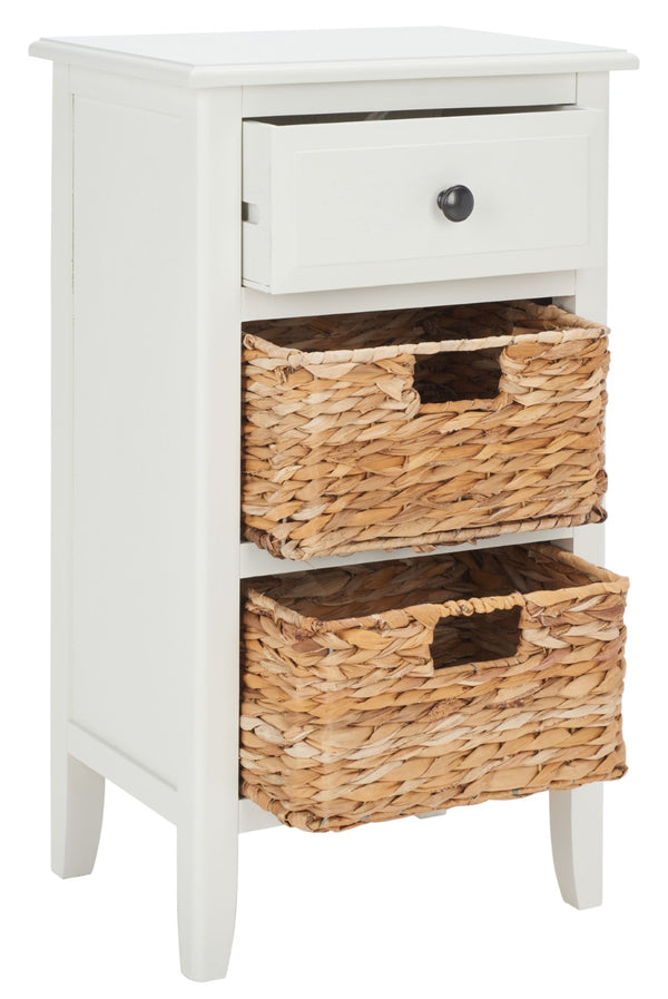 Safavieh Everly Drawer Side Table – Coastal Cottage Charm With Practical Storage For Modern Living Spaces Vintage White AMH5743B