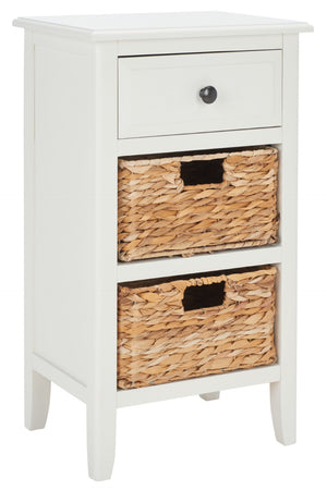 Safavieh Everly Drawer Side Table – Coastal Cottage Charm With Practical Storage For Modern Living Spaces Vintage White AMH5743B
