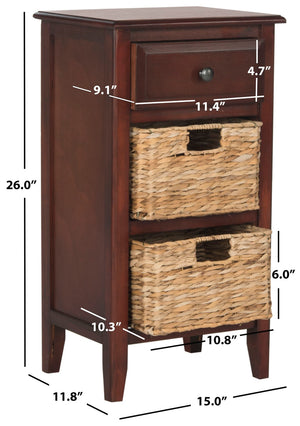 Safavieh Everly Drawer Side Table – Coastal Cottage Charm With Practical Storage For Modern Living Spaces Cherry AMH5743C