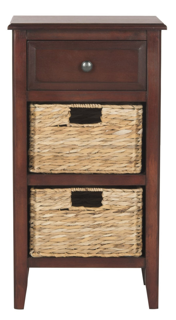 Safavieh Everly Drawer Side Table – Coastal Cottage Charm With Practical Storage For Modern Living Spaces Cherry AMH5743C