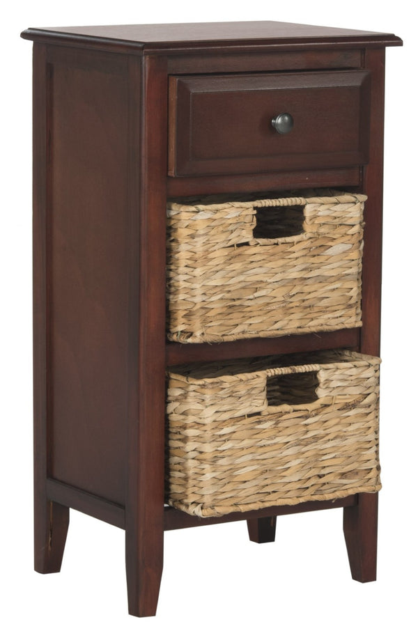 Safavieh Everly Drawer Side Table – Coastal Cottage Charm With Practical Storage For Modern Living Spaces Cherry AMH5743C