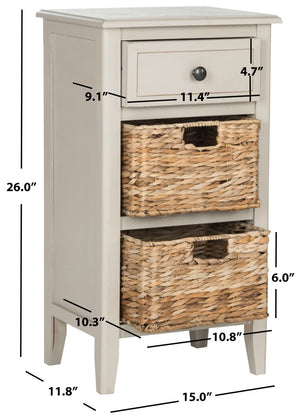 Safavieh Everly Drawer Side Table – Coastal Cottage Charm With Practical Storage For Modern Living Spaces Vintage Grey AMH5743D
