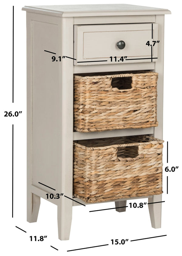 Safavieh Everly Drawer Side Table – Coastal Cottage Charm With Practical Storage For Modern Living Spaces Vintage Grey AMH5743D