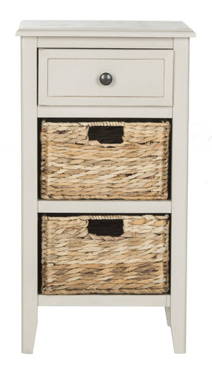 Safavieh Everly Drawer Side Table – Coastal Cottage Charm With Practical Storage For Modern Living Spaces Vintage Grey AMH5743D