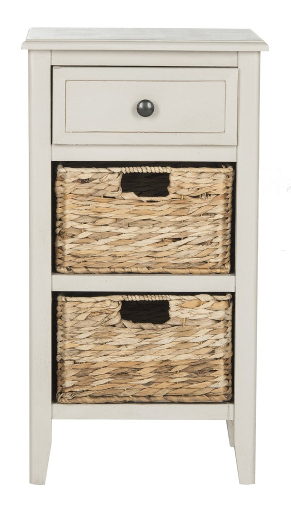 Safavieh Everly Drawer Side Table – Coastal Cottage Charm With Practical Storage For Modern Living Spaces Vintage Grey AMH5743D