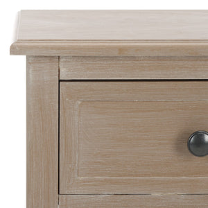 Everly Coastal Cottage Side Table - Charming Pine Design with Storage for Farmhouse Décor Needs