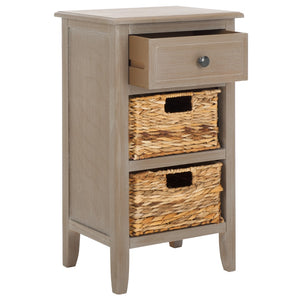 Everly Coastal Cottage Side Table - Charming Pine Design with Storage for Farmhouse Décor Needs