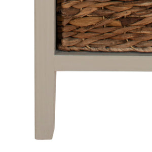 Safavieh Michaela Storage Unit - Rustic Pine Organizer With Woven Basket Drawers For Home Décor And Style Vintage Grey AMH5744D