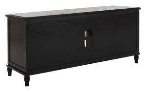 Safavieh Rooney Coastal Entertainment Unit With Rattan Baskets - Rustic Black Pine For Stylish Media Storage AMH5745A