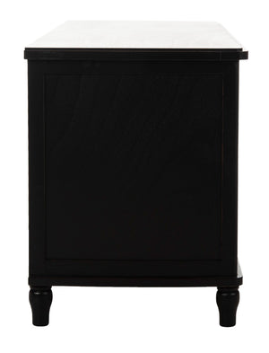 Safavieh Rooney Coastal Entertainment Unit With Rattan Baskets - Rustic Black Pine For Stylish Media Storage AMH5745A