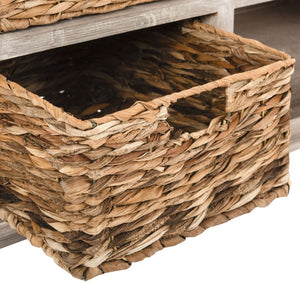 Safavieh Rooney Entertainment Unit: Timeless Media Stand With Rattan Baskets For Coastal-Inspired Living Spaces White Wash AMH5745E