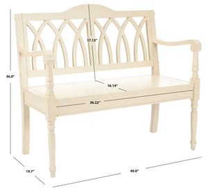 Safavieh Benjamin Garden-Inspired Elegance Bench – Timeless Poplar Wood Design For Living Spaces And Entryways Barley AMH6500A