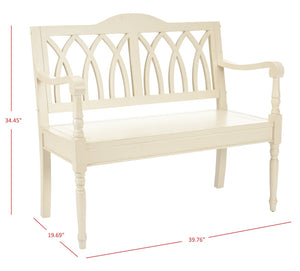 Safavieh Benjamin Garden-Inspired Elegance Bench – Timeless Poplar Wood Design For Living Spaces And Entryways Barley AMH6500A