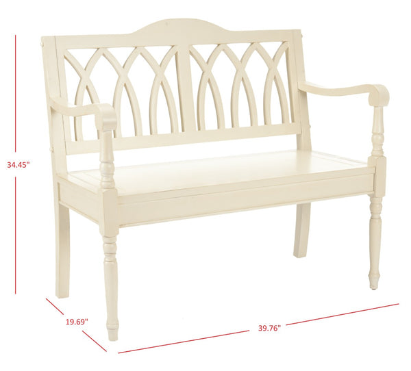 Safavieh Benjamin Garden-Inspired Elegance Bench – Timeless Poplar Wood Design For Living Spaces And Entryways Barley AMH6500A