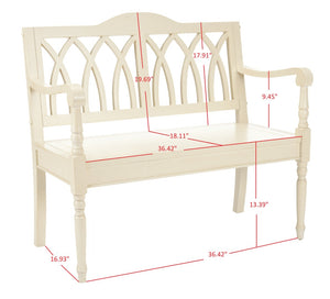 Safavieh Benjamin Garden-Inspired Elegance Bench – Timeless Poplar Wood Design For Living Spaces And Entryways Barley AMH6500A