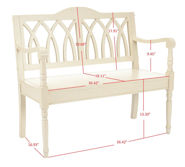 Safavieh Benjamin Garden-Inspired Elegance Bench – Timeless Poplar Wood Design For Living Spaces And Entryways Barley AMH6500A