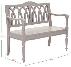 Safavieh Benjamin Garden-Inspired Elegance Bench – Timeless Poplar Wood Design For Living Spaces And Entryways Quartz Grey AMH6500C