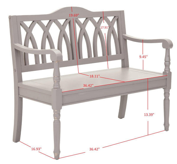Safavieh Benjamin Garden-Inspired Elegance Bench – Timeless Poplar Wood Design For Living Spaces And Entryways Quartz Grey AMH6500C