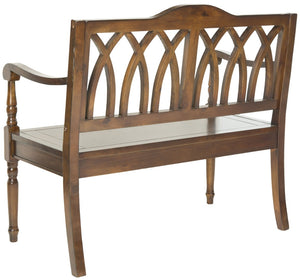 Safavieh Benjamin Garden-Inspired Elegance Bench – Timeless Poplar Wood Design For Living Spaces And Entryways Dark Teak AMH6500D