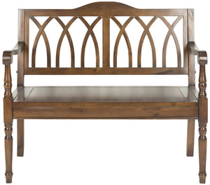 Safavieh Benjamin Garden-Inspired Elegance Bench – Timeless Poplar Wood Design For Living Spaces And Entryways Dark Teak AMH6500D