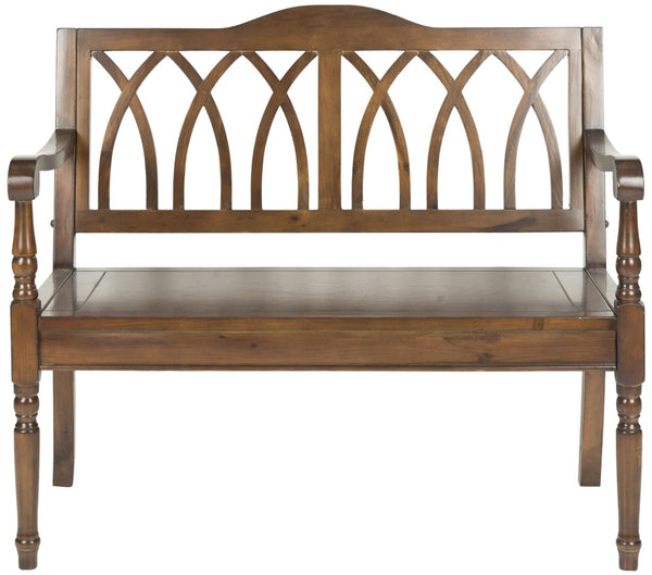 Safavieh Benjamin Garden-Inspired Elegance Bench – Timeless Poplar Wood Design For Living Spaces And Entryways Dark Teak AMH6500D