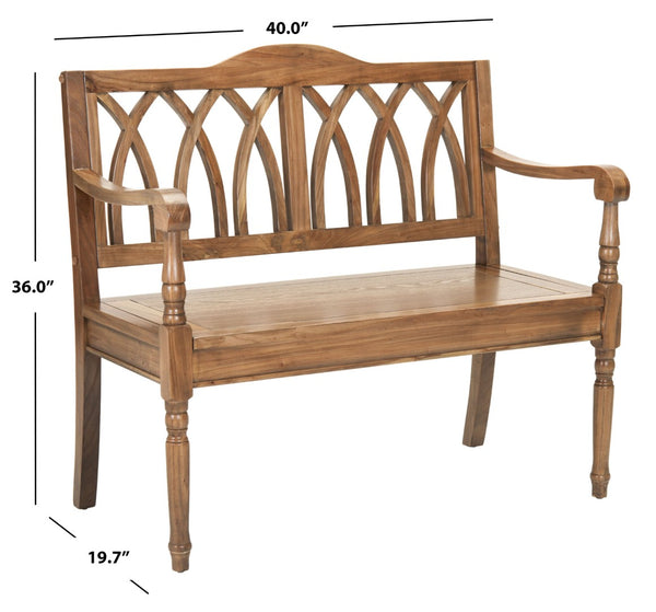 Safavieh Benjamin Garden-Inspired Elegance Bench – Timeless Poplar Wood Design For Living Spaces And Entryways Oak AMH6500E