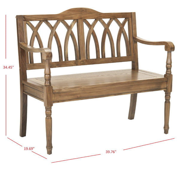 Safavieh Benjamin Garden-Inspired Elegance Bench – Timeless Poplar Wood Design For Living Spaces And Entryways Oak AMH6500E