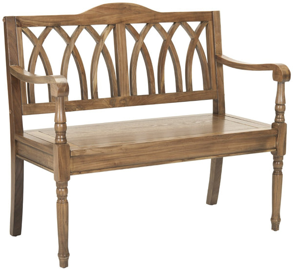 Safavieh Benjamin Garden-Inspired Elegance Bench – Timeless Poplar Wood Design For Living Spaces And Entryways Oak AMH6500E