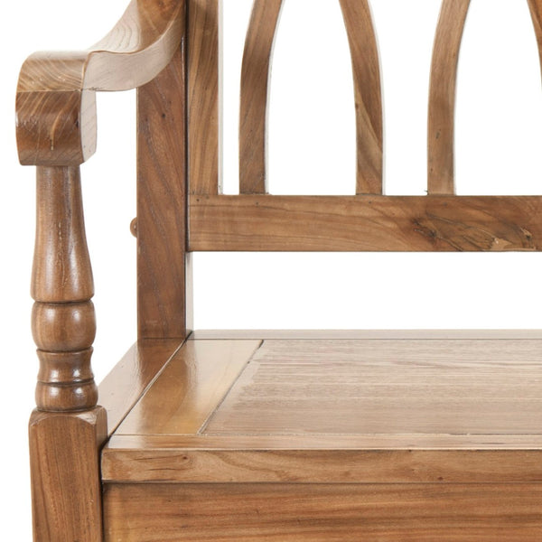 Safavieh Benjamin Garden-Inspired Elegance Bench – Timeless Poplar Wood Design For Living Spaces And Entryways Oak AMH6500E