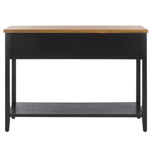 Safavieh Aiden Console Table: Stylish 3-Drawer Design With Rustic Charm, Perfect For Entryway Or Living Room Black/Oak AMH6502A