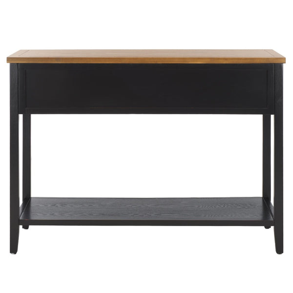Safavieh Aiden Console Table: Stylish 3-Drawer Design With Rustic Charm, Perfect For Entryway Or Living Room Black/Oak AMH6502A