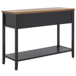 Safavieh Aiden Console Table: Stylish 3-Drawer Design With Rustic Charm, Perfect For Entryway Or Living Room Black/Oak AMH6502A