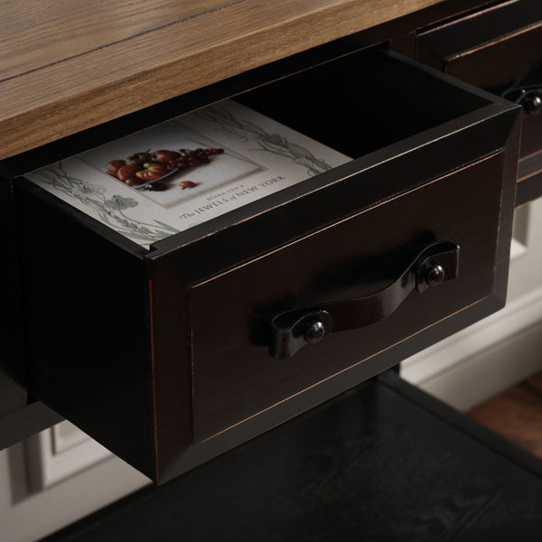 Safavieh Aiden Console Table: Stylish 3-Drawer Design With Rustic Charm, Perfect For Entryway Or Living Room Black/Oak AMH6502A