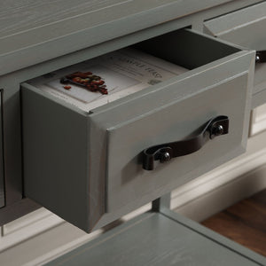 Safavieh Aiden 3 Drawer Console Table - French Grey Farmhouse Style With Storage For Entryway & Living Room AMH6502B