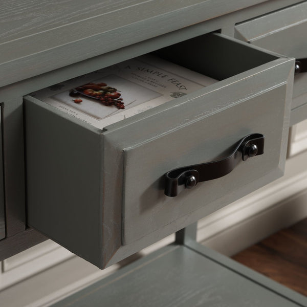 Safavieh Aiden 3 Drawer Console Table - French Grey Farmhouse Style With Storage For Entryway & Living Room AMH6502B