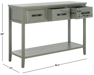 Safavieh Aiden 3 Drawer Console Table - French Grey Farmhouse Style With Storage For Entryway & Living Room AMH6502B