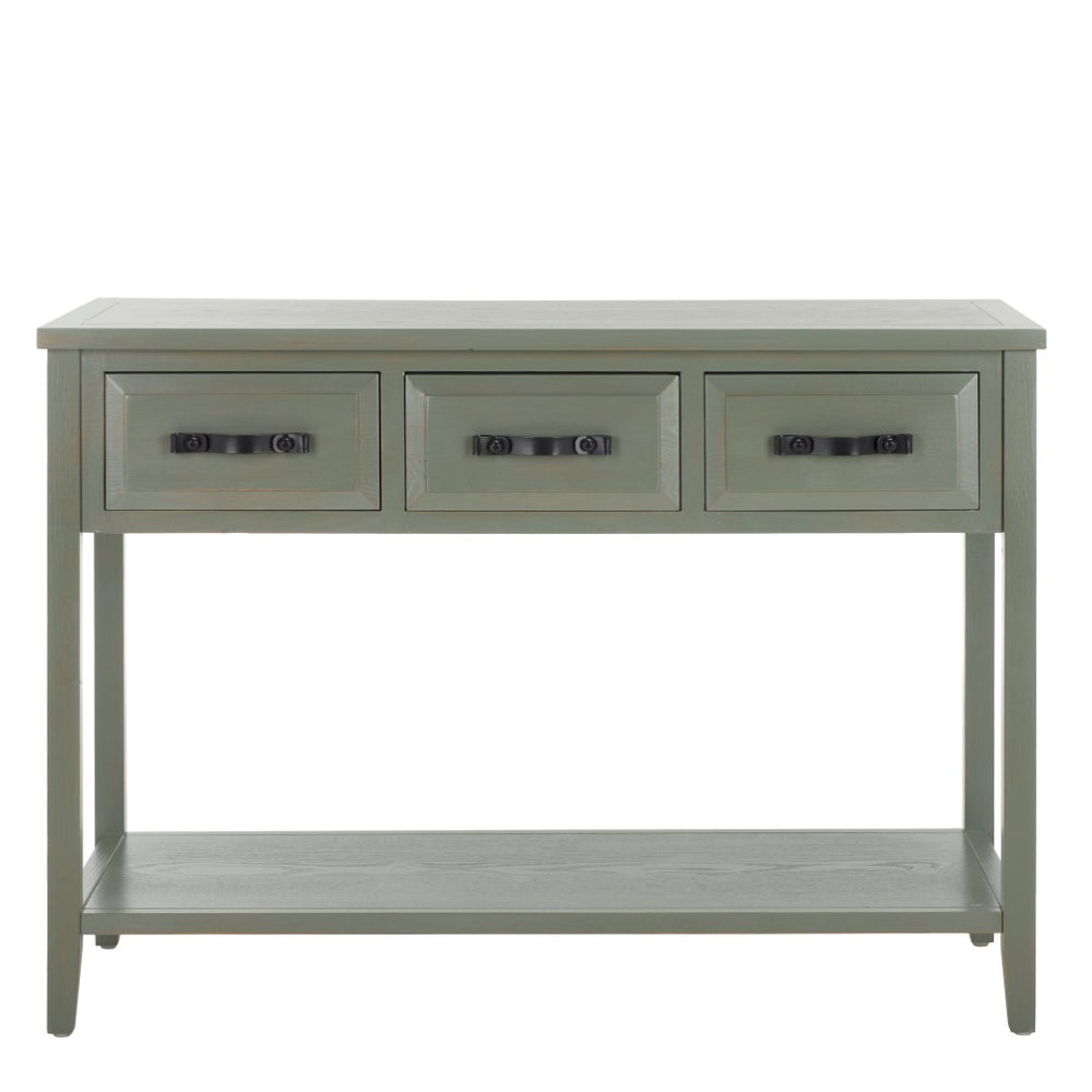 Safavieh Aiden 3 Drawer Console Table - French Grey Farmhouse Style With Storage For Entryway & Living Room AMH6502B