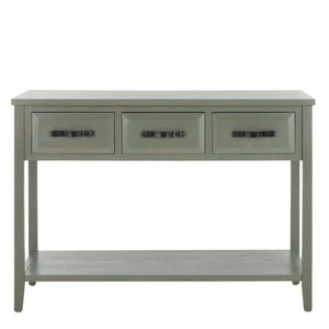 Safavieh Aiden 3 Drawer Console Table - French Grey Farmhouse Style With Storage For Entryway & Living Room AMH6502B